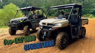 2024 CFMOTO UFORCE 1000 vs Kawasaki Mule Pro FXT 1000 LE Trail Riding [upl. by Livvy]