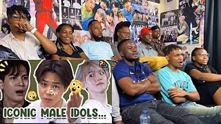 Africans show their friends Newbies 100 ICONIC moments in the HISTORY of MALE IDOLS [upl. by Eelannej]