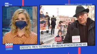 Grosseto prete testimonial dei vaccini attaccato dai no vax  Oggi è un altro giorno 18012022 [upl. by Murtha150]