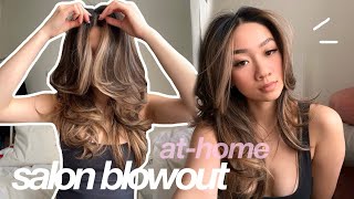 AT HOME SALON BLOWOUT TUTORIAL  haircare routine products I use everyday  Colleen Ho [upl. by Mchenry]