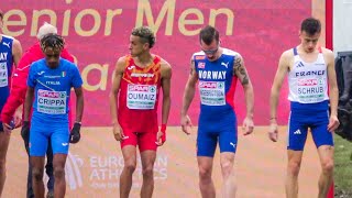 Senior Men Race  Yann Schrub Wins European Cross Country Championships 2023 in Brussels [upl. by Seugirdor226]