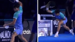 Carlos Alcaraz MELTDOWN 😱🎾 Throws Racket as ATP Finals Hopes Crash [upl. by Notsnhoj]