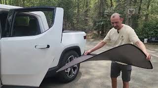 Rivian R1T EVBASE Pano Sunshade Install and quick review [upl. by Redmer]