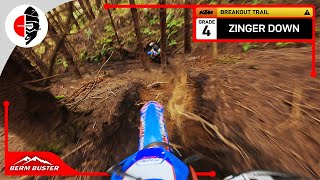 Berm Buster  KTM Loop 🟠 BREAKOUT TRAIL ⚠️ Zinger Down Grade 4 [upl. by Aydidey958]