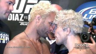 UFC 143 Josh Koscheck  Mike Pierce WeighIn  FaceOff [upl. by Cheatham]