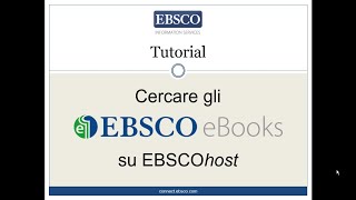 Cercare gli EBSCO eBooks su EBSCOhost interfaccia classica [upl. by Sanchez]