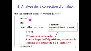 ALGO1 Chap 3 Analyse dalgorithmes  Part 1  Pourquoi   Premier invariant de boucle [upl. by Noirret297]