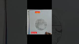 beautiful landscape drawing easy drawing youtubeshortsvideo [upl. by Namaj712]