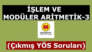 YÖS MAT1 İŞLEM VE MODÜLER ARİTMETİK3Çıkmış YÖS İşlem Ve Modüler Aritmetik soruları [upl. by Nagud]