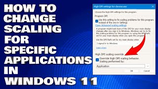 How To Change Scaling For Specific Applications in Windows 11 Solution [upl. by Inalial]