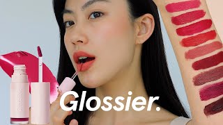 NEW Glossier G Suit Lip Creme  Swatches  Try On [upl. by Elsbeth]