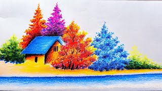 Beautiful landscape drawing easyBeautiful landscape drawing painting [upl. by Bierman123]