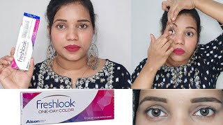 Freshlook Color Contact Lenses Review And How To Wear Contact Lenses  10 Lense Pack [upl. by Atteras]