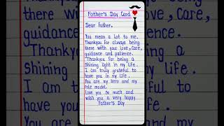 Fathers day card writing  Happy Fathers Day 2024 writing  Fathers Day MessageFathers Day Card [upl. by Asyram386]