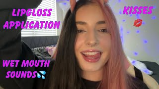 ASMR  Lipgloss Application Lipgloss Pumping Kisses amp Wet Mouth Sounds ♡ [upl. by Truitt495]