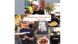 Ghatkopar street food  Khau Galli  pizza shots malai gola masala papad  dosa  soda amp more [upl. by Aenert]