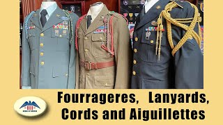 French and Belgian Fourragere Orange Lanyard Infantry Blue Cord WW II and Aiguillettes Today [upl. by Ellenaej]