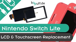 Nintend Swich Lite LCD amp Digitizer Replacement  kaputt [upl. by Yenar685]