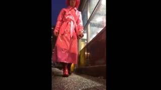 My pvc magenta raincoat [upl. by Akkahs]