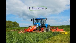 FAUCHAGE DE RAYGRASS  NEW HOLLAND  PÖTTINGER  ETA BUISSON  LT AgriVidéos [upl. by Acceb630]