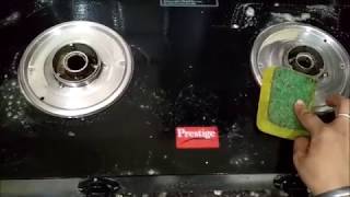 How to clean glass top stove  glass top stove cleaning without any costly cleaner by pratishtha [upl. by Einotna251]