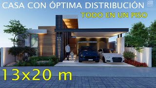 🏡🔴ESPECTACULAR CASA CONTEMPORÁNEA DE UN PISO CON ALTURA Y MEDIA Y JARDÍN INTERIOR EN 13X20 M 🔥 [upl. by Ragen]