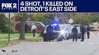 Police Altercation leads to shooting of 4 victims killing 1 on east side of Detroit [upl. by Possing]