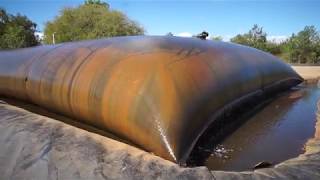 Water treatment plant sludge dewatering by geotextile bags [upl. by Nalyk702]