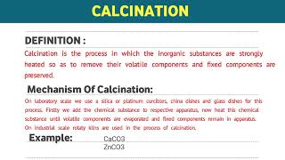 Calcination  Introduction And Application Of Various Processes In Pharmacy  Pharmaceutics1 [upl. by Wahl]