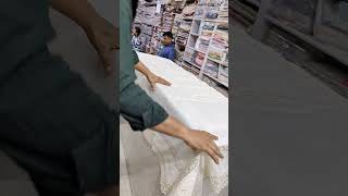 Dining table cloth fabric ideasshortsvideo trendingshorts jassicollection handloomideas [upl. by Ynney]