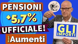 PENSIONI UFFICIALE❗️ANCORA AUMENTI 👉  57 📊 RIVALUTAZIONE 2024 Ecco i nuovi importi ✅ [upl. by Sergent]