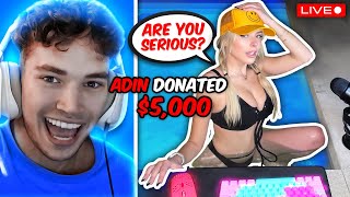 Adin Ross Donates 5000 To Corinna Kopf’s Stream New Crush [upl. by Cheston]