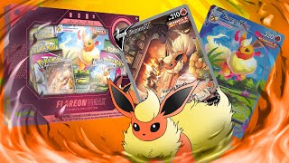 WHAT AN ERROR  Flareon Vmax Premium Collection Box Opening [upl. by Mcdonald943]