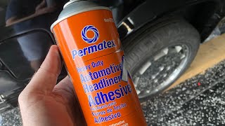 Permatex Automotive Headliner Adhesive product review and SVO update [upl. by Anirda]