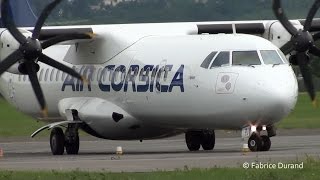 Air Corsica ATR72500 take off rwy18 at St Etienne Loire EBULFMH [upl. by Ha]