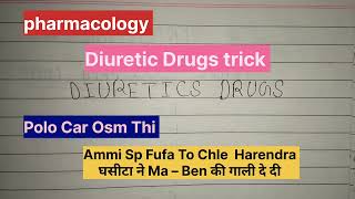 Diuretic Drugs name easy trick pharmacologybsc nursing 2nd year diuretics drugs [upl. by Ibba]