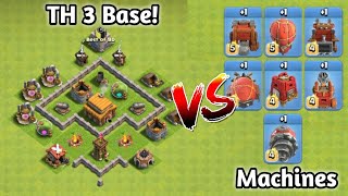 MaxTown Hall 3 Base vs All Max Siege Machines  Clash of Clans [upl. by Crosley]