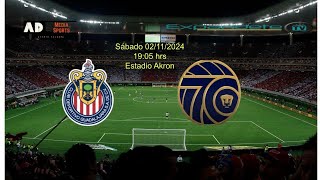 Envivo Jornada15 ChivasVSPumas Narración Clausura2024 [upl. by Marlene490]