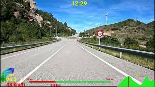 30 minute Sunshine Indoor Cycling Workout Priorat Spain Speed Display 4K Video [upl. by Ingelbert292]