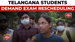 Telangana Students Protest Against Group 1 Exam Amid Reservation Concerns  India Today [upl. by Otreblide]