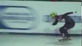 Short track speed skating the techniques of VICTOR AHN ВИКТОР АН Full and half speed relay [upl. by Ahsitniuq]