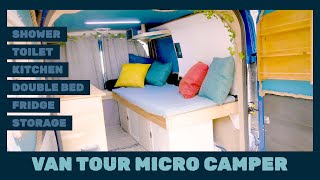 Micro Camper TOUR  Fiat Doblo Micro Camper Conversion  extendable double bed [upl. by James]