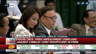 House panel junks impeach raps vs Comelec chief Bautista 3 [upl. by Dinin]