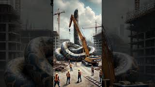 Found a python wrapped tightly around my excavator youtubeshorts shorts animals [upl. by Merrow]