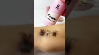 LymeeBeauty Lash Glue Test 🤩 lashing eyelashes lashextensions lashes [upl. by Ahsotal]