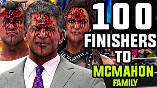 WWE 2K18  100 Finishers To The McMahon Family [upl. by Kathryne]