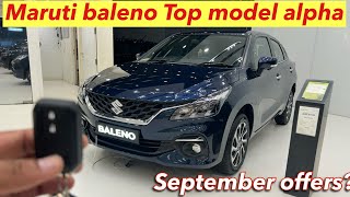 Maruti Suzuki baleno Top Model alpha 2024 l September offers l features l maruticars [upl. by Greg]