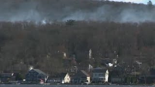 Homeowners concerned as wildfire burns on NYNJ border [upl. by Lihp]