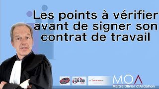 Que vérifier avant de signer son contrat de travail [upl. by Maxie152]