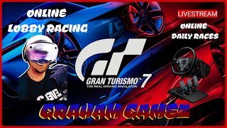 GT7 PSVR2 PS5 G PRO DD ONLINE LOBBIES amp DAILY RACES LIVESTREAM grahamgamez [upl. by Turro]